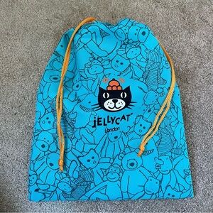 Jellycat London Blue Logo Plush Stuffed Animal Toy Drawstring Fabric Dust Bag